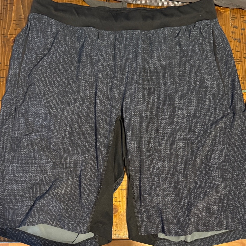lululemon athletica blue and Gray Shorts the short 11 inch inseam T.H.E short